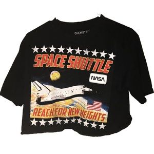 Black Space Crop Top